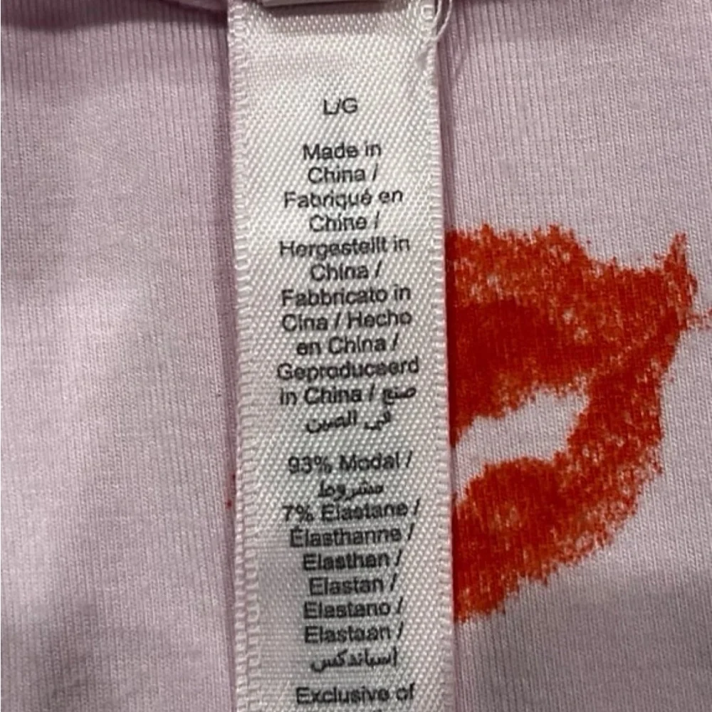 SKIMS Cherry Blossom Lipstick Super Cropped Long Sleeve Top Pink Women’s LARGE - Picture 6 of 8